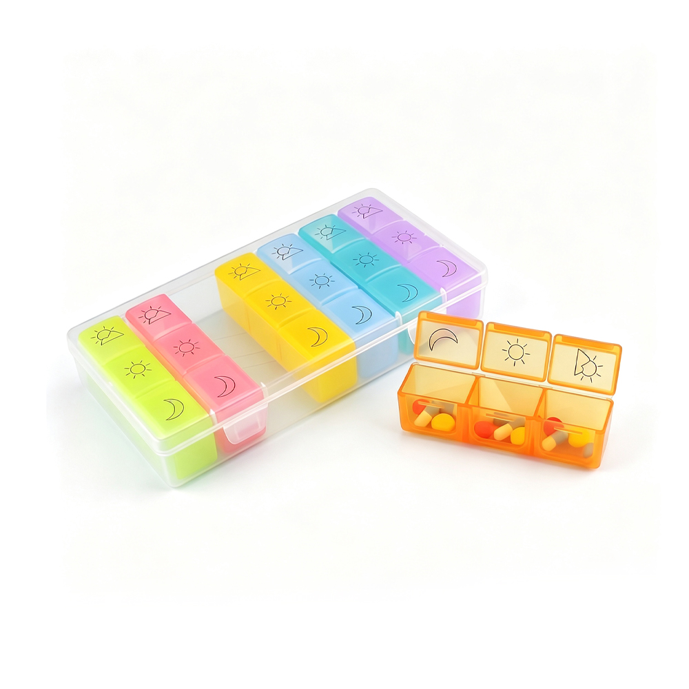 7-die 21 Compartments Pill Box