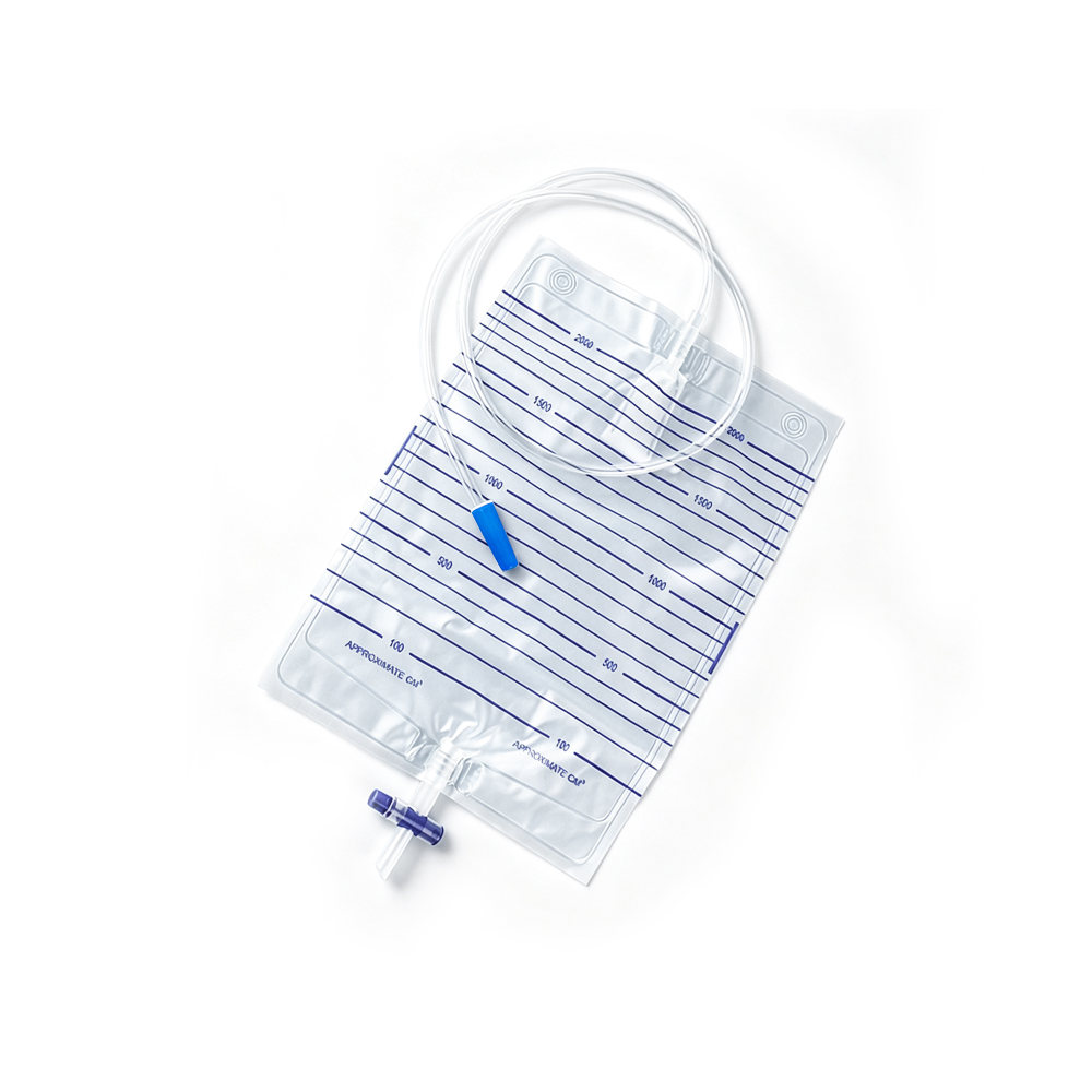 2000ml Sterilis & Non-Toxicus PVC Medical Grade Urina Bag cum cruce T-Type Valve