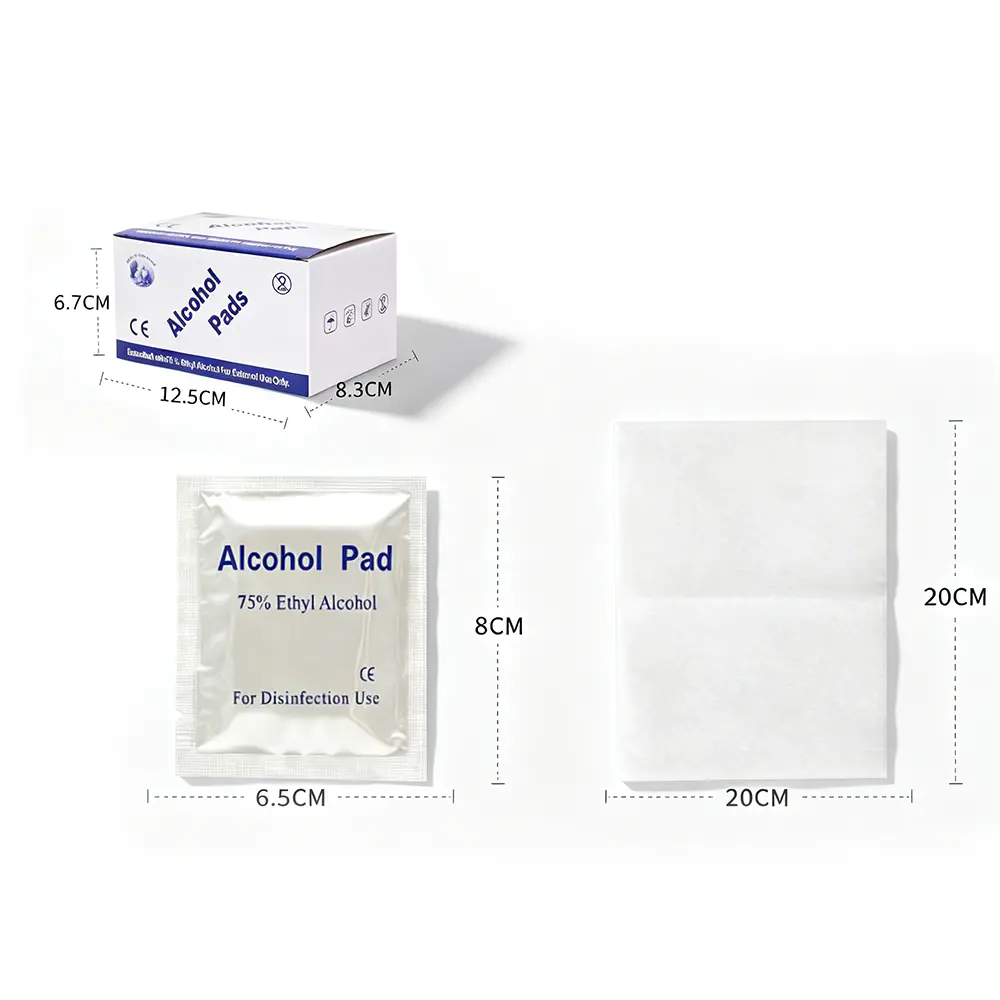 Singulariter convoluta Vocatus Prep Pads, LXXV% Ethyl Sin PROMPTU Sterilis abstergitur ad pellem purgatio, Piercing, Gadget & Primo Aid Disinfection