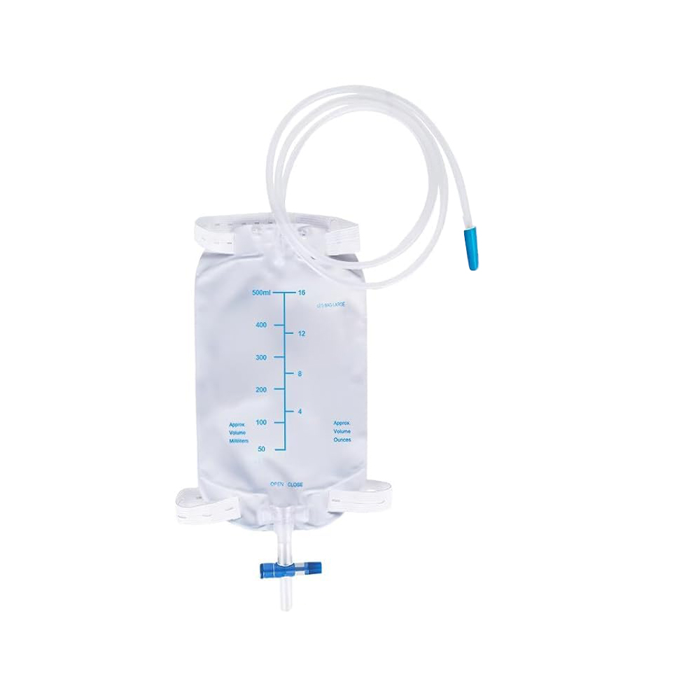 500ml Portable & Discreet Latex-Free Medical PVC Urinary Leg Bag with Anti-Reflux Valvae